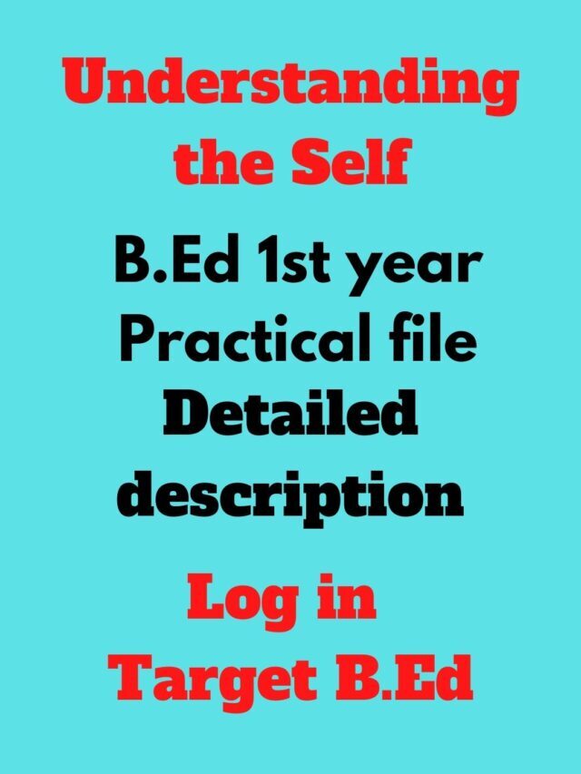 Understanding the Self – B.Ed Practical file